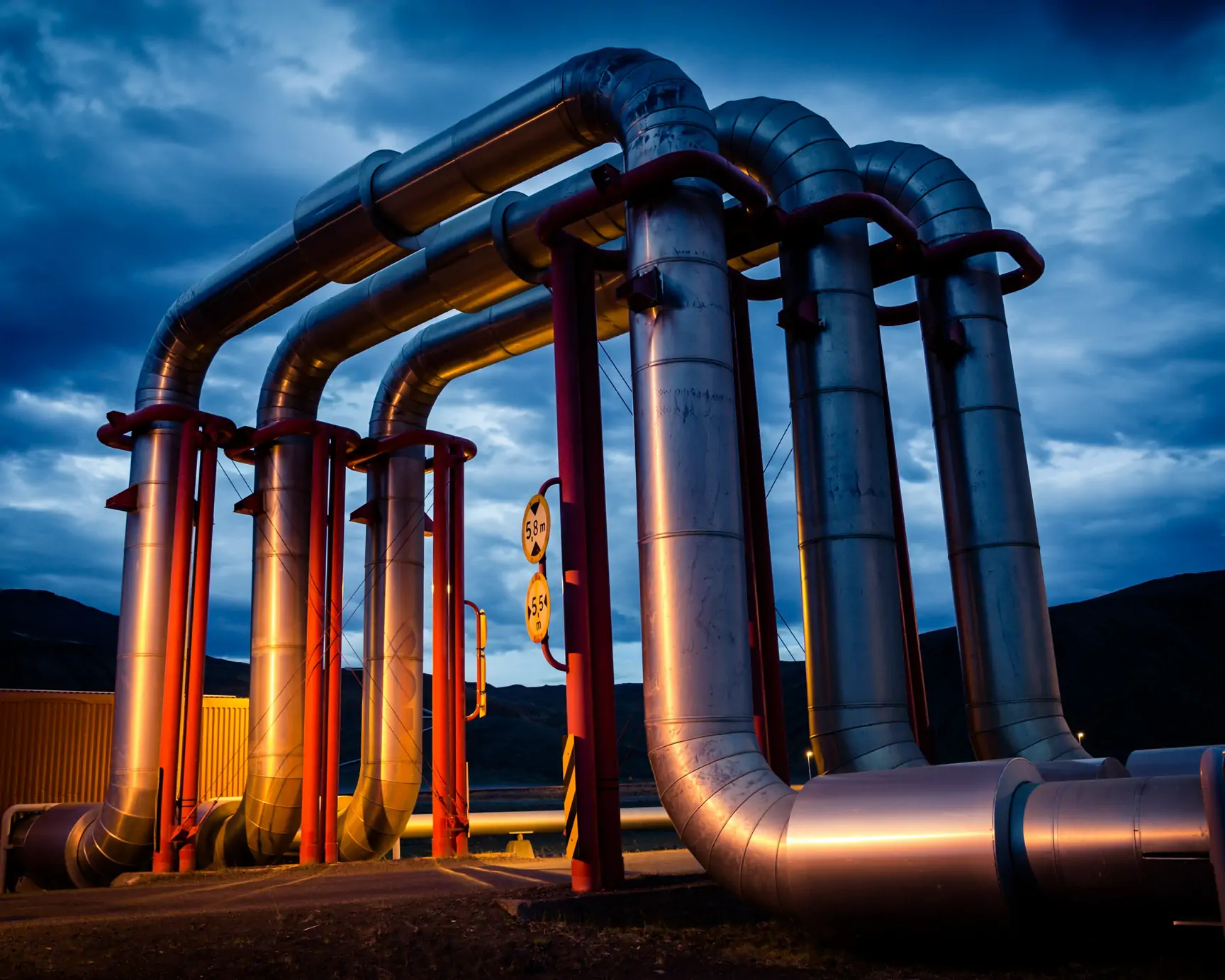 Geothermal Power Plant at night